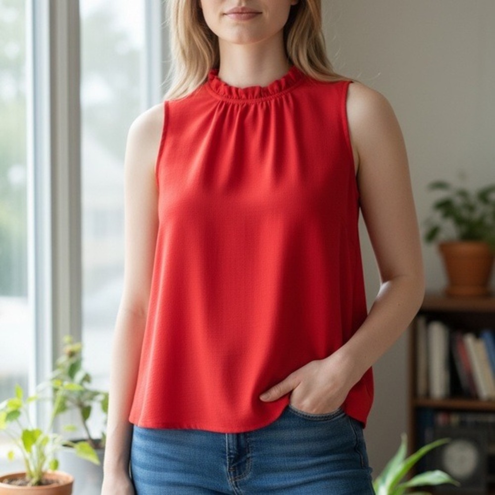 MTS Red‎ Sleeveless Blouse